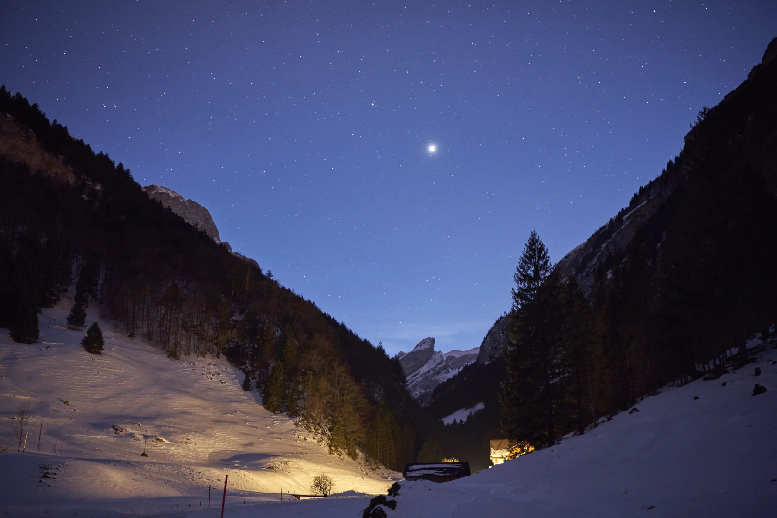 Wandbild (4720) Alpstein bei Nacht mit Venus präsentiert: Landschaften,Berge