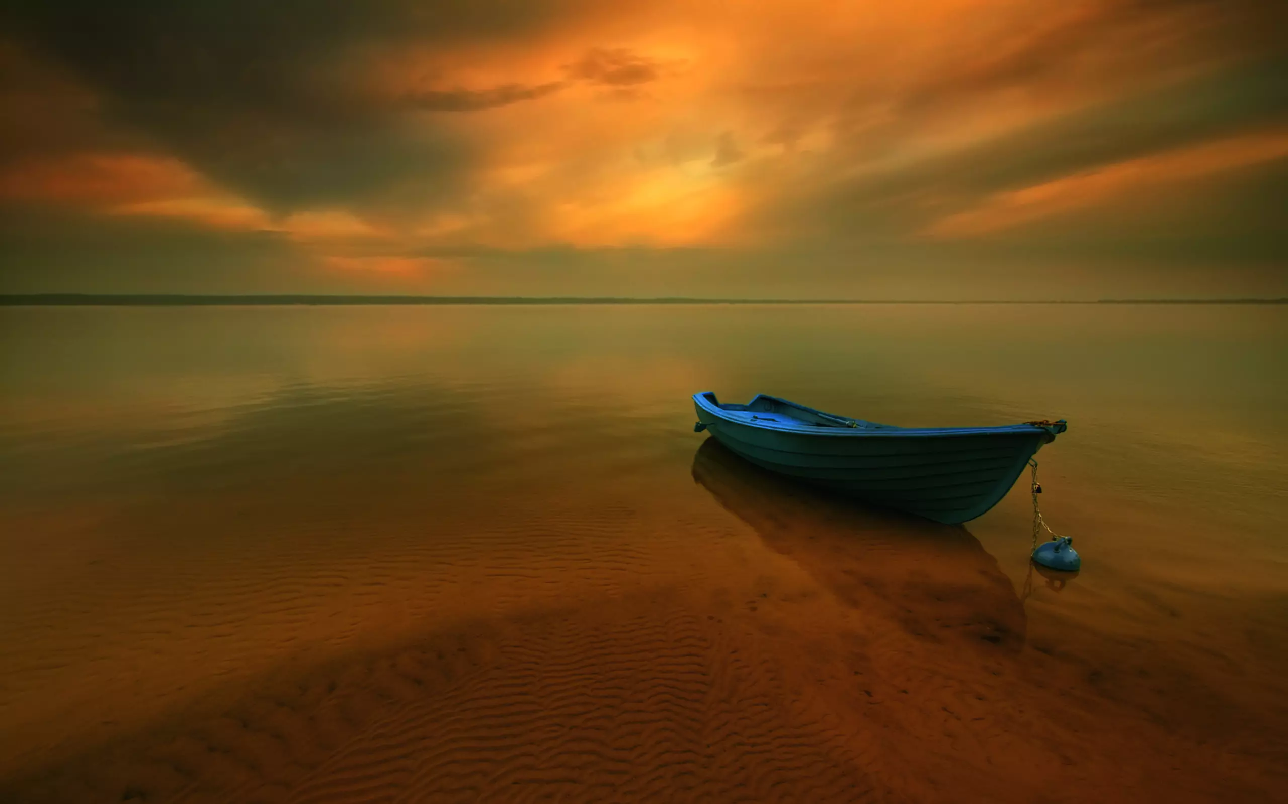 Wandbild (5124) Boat…by Krzysztof Brawko präsentiert: Wasser,Natur,Landschaften,Strände,Gewässer,Meere,Seen,Wasserspiegelungen