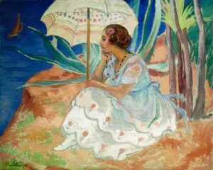 Junge Frau mit Sonnenschirm by Lebasque, Henri, 1865-1937, artothek
