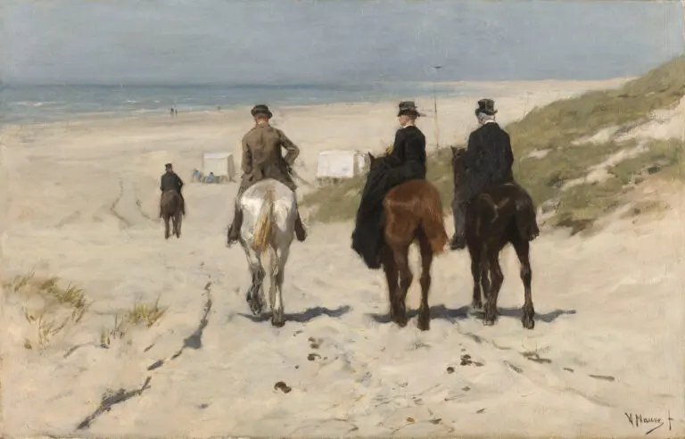 Ausritt am Strand by Mauve, Anton, 1838-1888, artothek