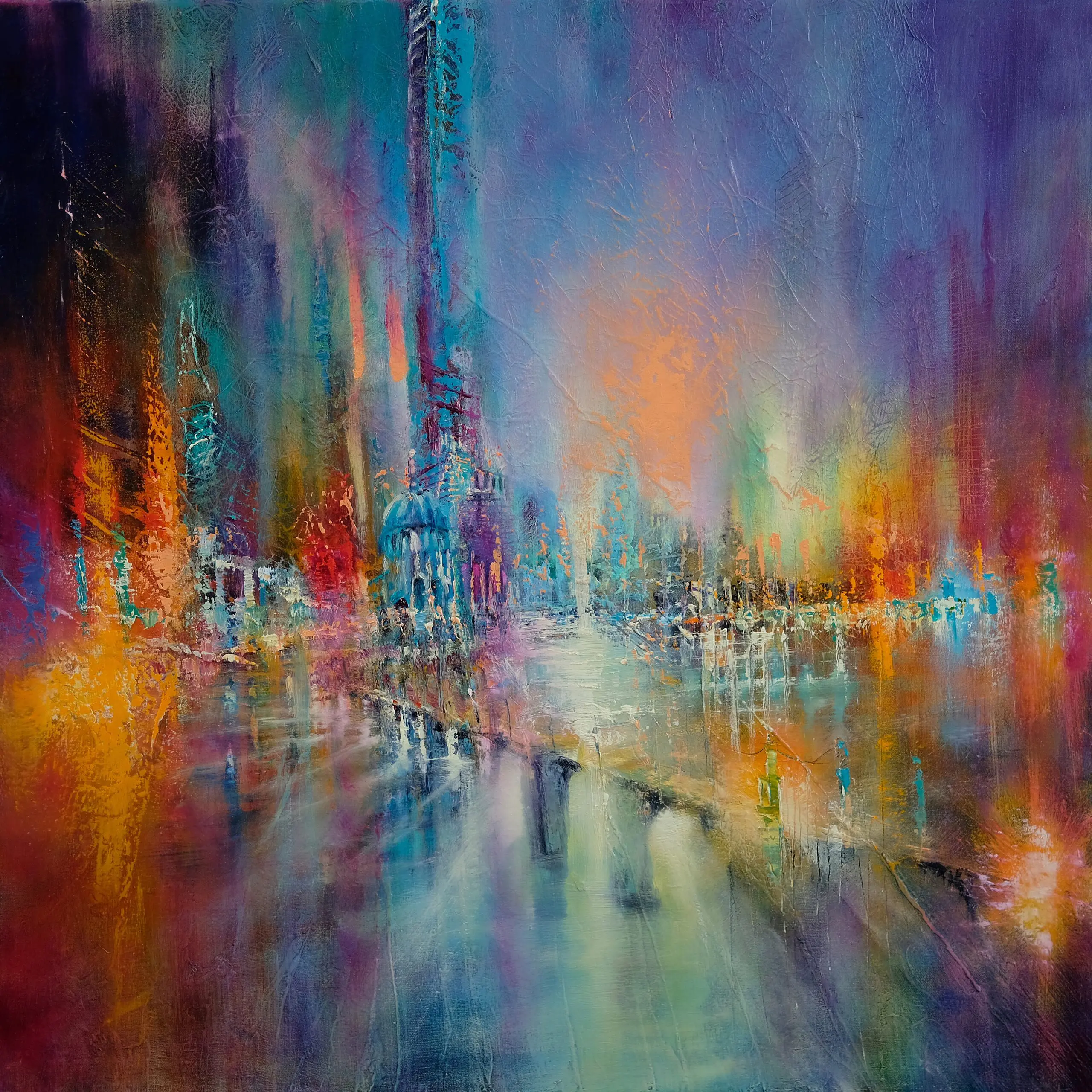 Wandbild (6063) Lichter in der Stadt präsentiert: Architektur,Gewässer
