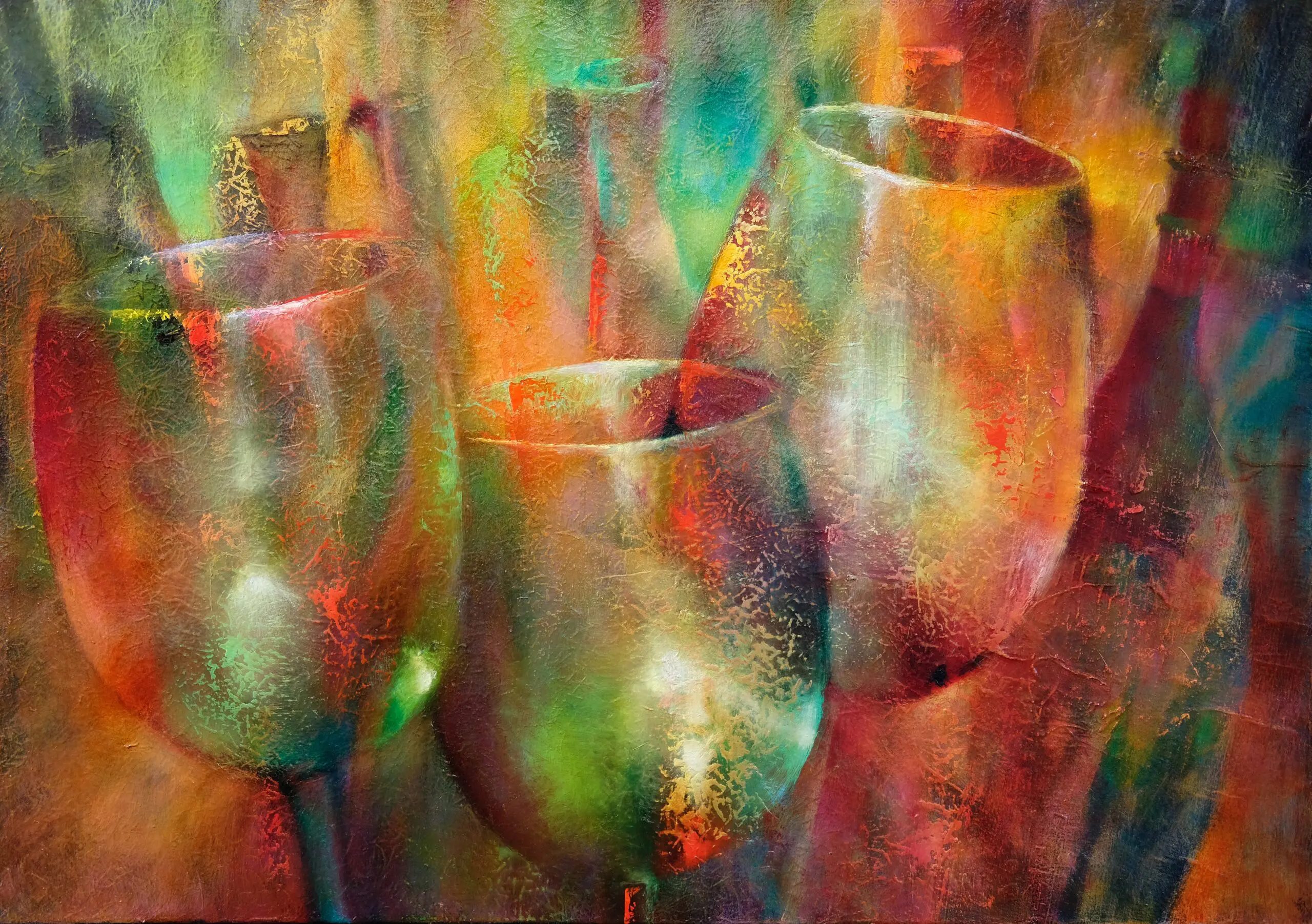 Wandbild (6082) Glas, Farbe, Licht präsentiert: Stillleben,Kreatives,Essen und Getränke