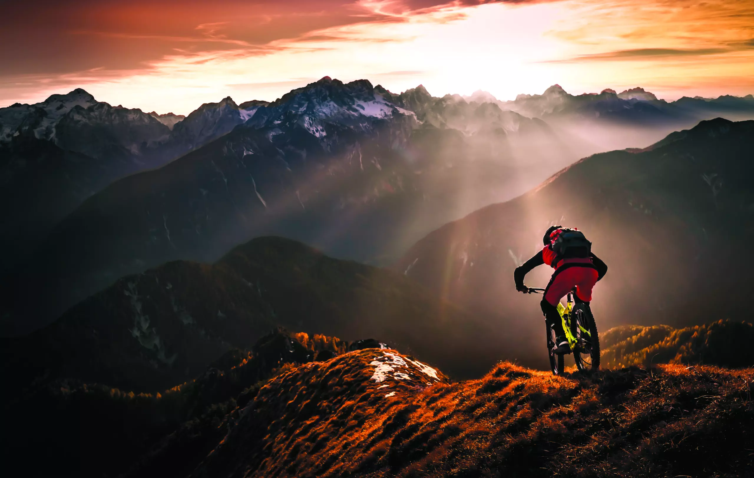 Wandbild (6090) Just ride by Sandi Bertoncelj, 1x.com präsentiert: Aktion-Bewegung,Menschen,Natur,Landschaften,Berge,Herbst,Männer,Sonstiger Sport