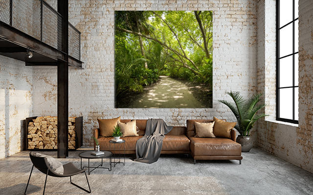 Industrial loft living room interior with sofa,chair and brick wall.3d rendering