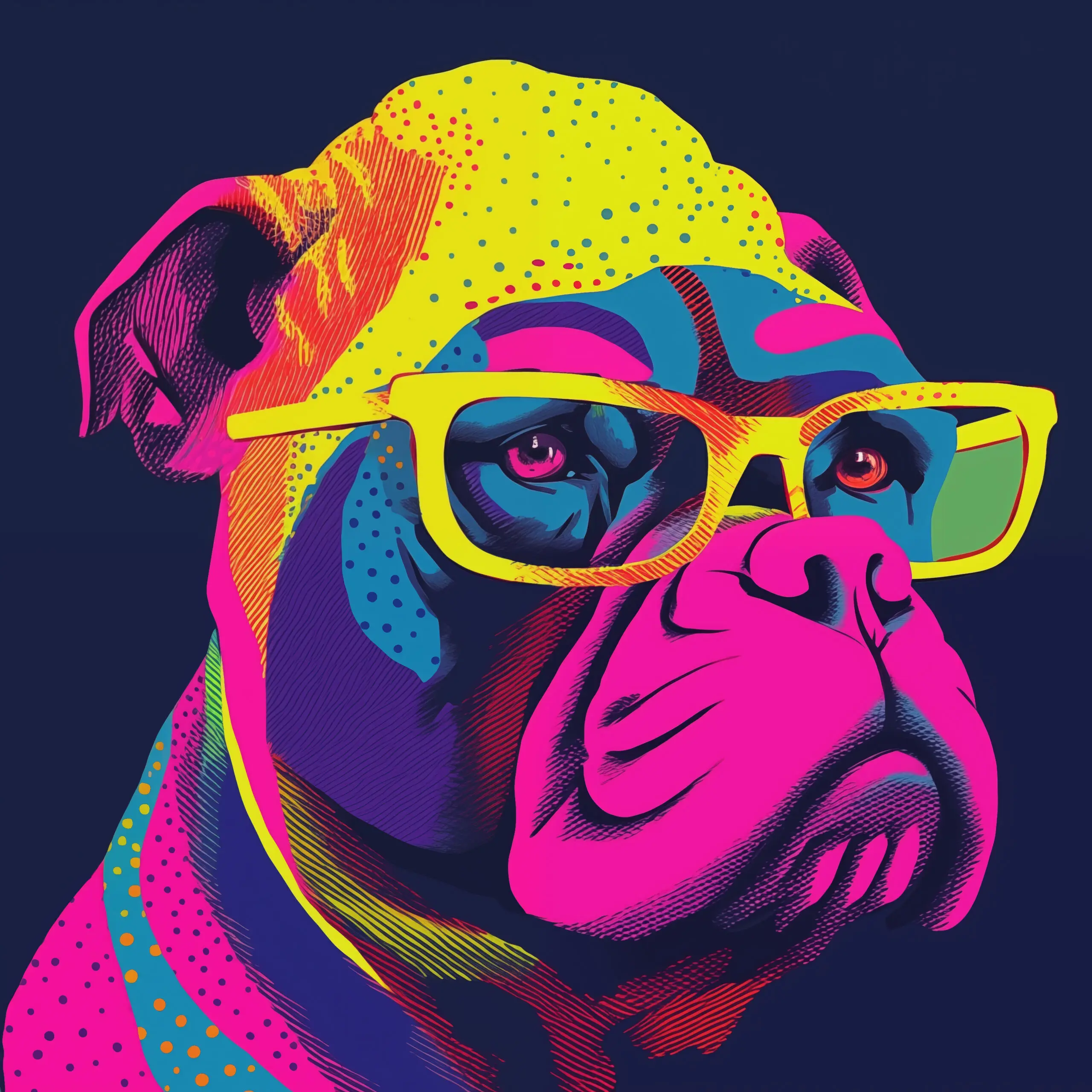 Wandbild (29177) Canine Neon Vibes by Andreas Magnusson präsentiert: Kreatives,Tiere,Haustiere,Humor