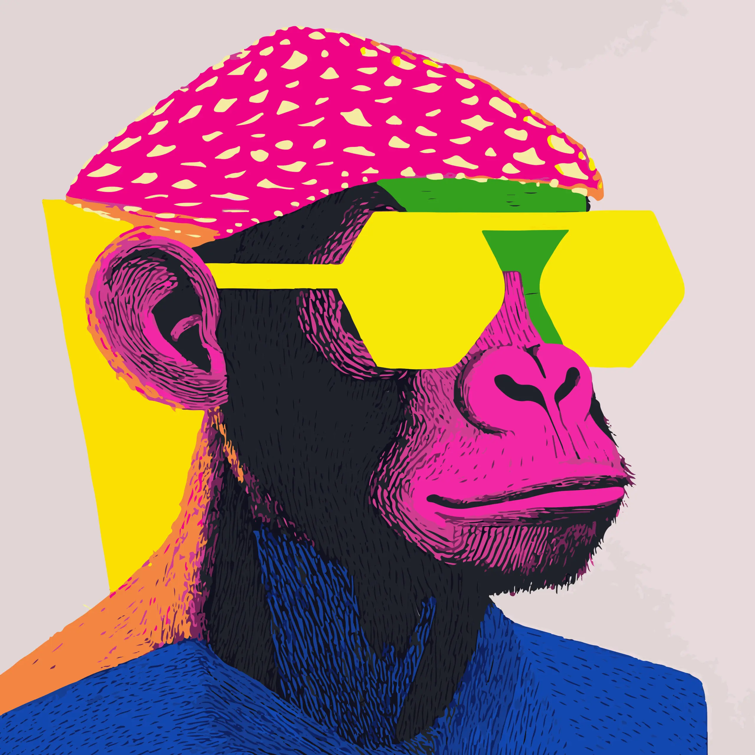 Wandbild (29179) Cool Monkey by Andreas Magnusson präsentiert: Kreatives,Tiere,Aus Afrika,Humor
