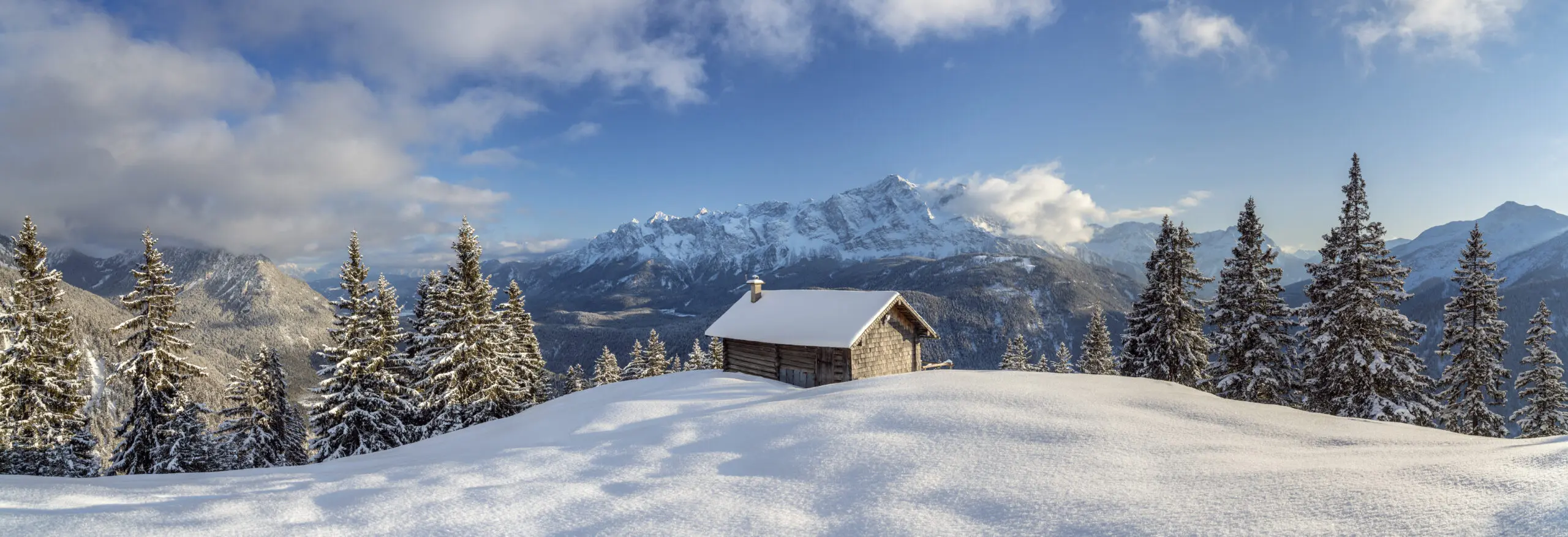 Wandbild (29600) Blick auf die Schellalm by Christian Bäck präsentiert: Natur,Landschaften,Bäume,Schnee und Eis,Wälder,Winter,Berge