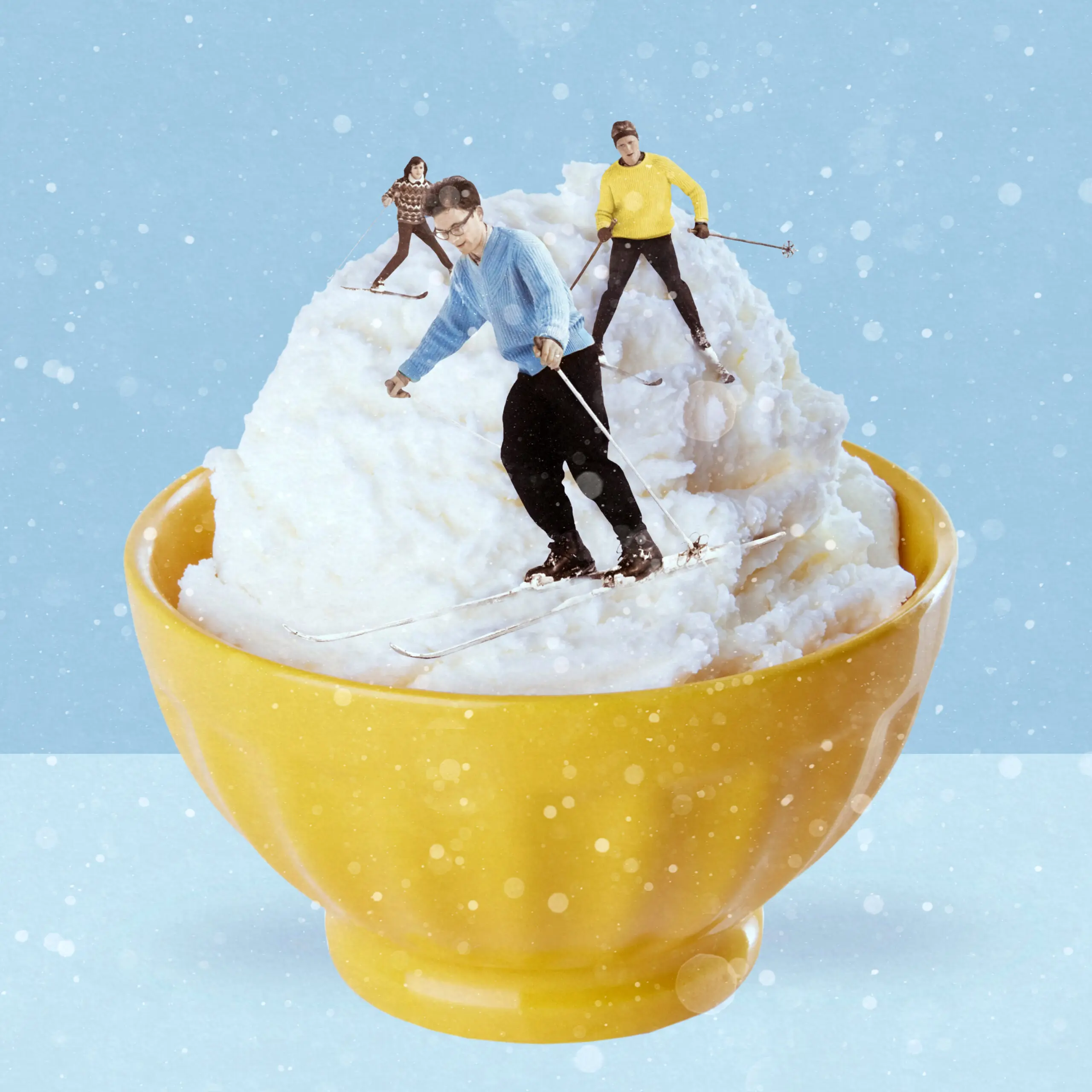 Wandbild (29609) Icecream Skiing by Marja van den Hurk präsentiert: Menschen,Kreatives,Menschengruppen,Humor