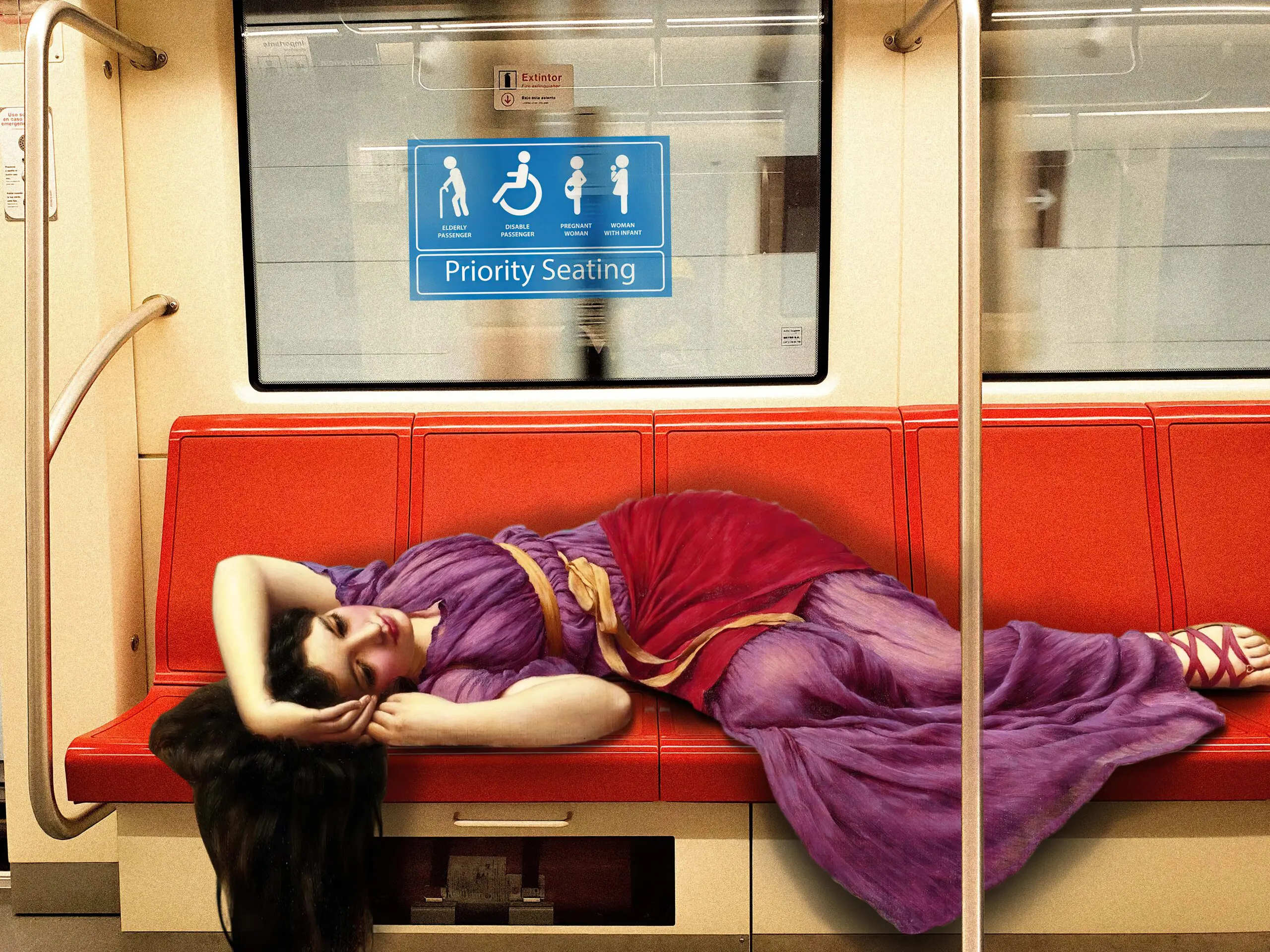 Wandbild (29805) Priority Seating by Dikhotomy präsentiert: Menschen,Kreatives,Frauen,Humor,Sonstiges Kreatives